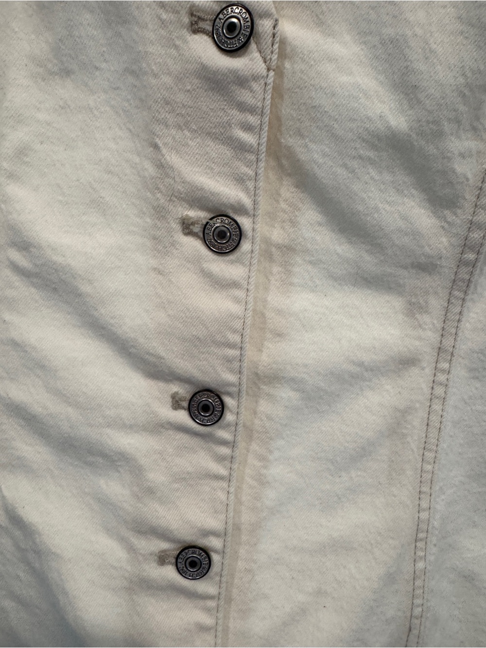 Light Beige Button denim Dress runs small - Picture 7 of 15